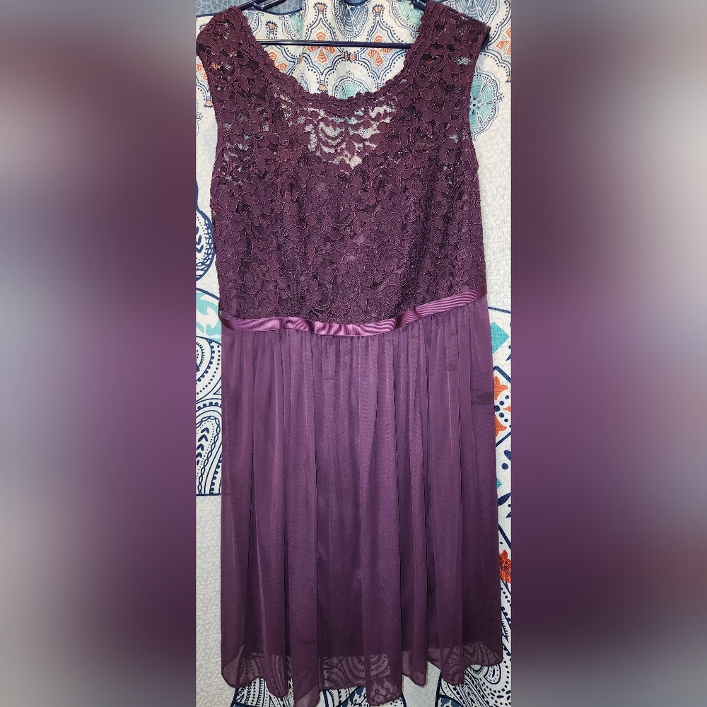 David’s Bridal plum short Lace Dress